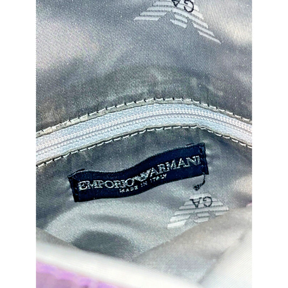 Emporio Armani Large Fold Over Leather Crocodile Embossed Bag & Change Pouch - Picture 9 of 13